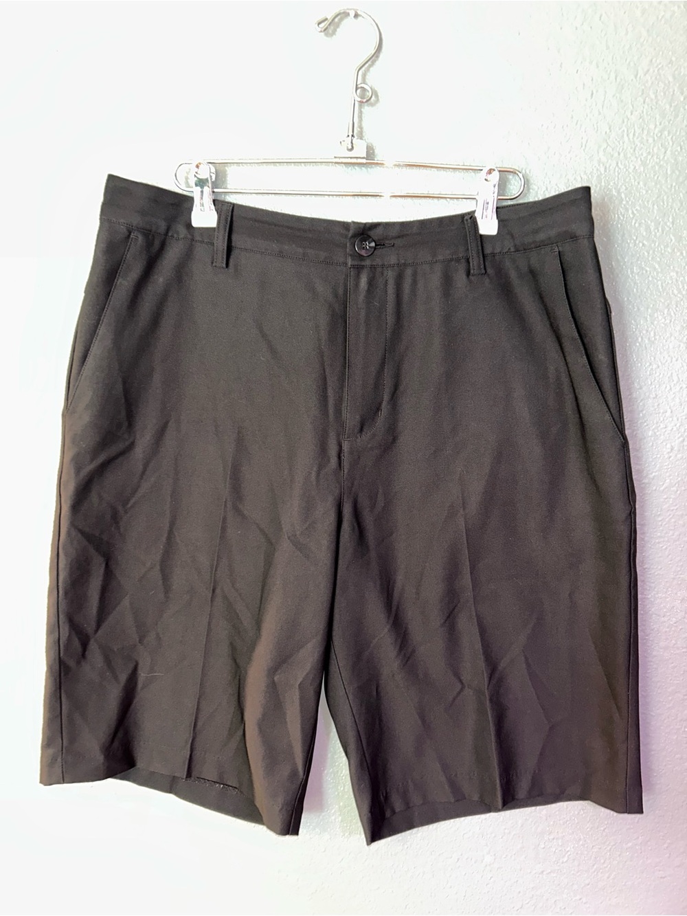 adidas Black Flat-Front Men's Shorts